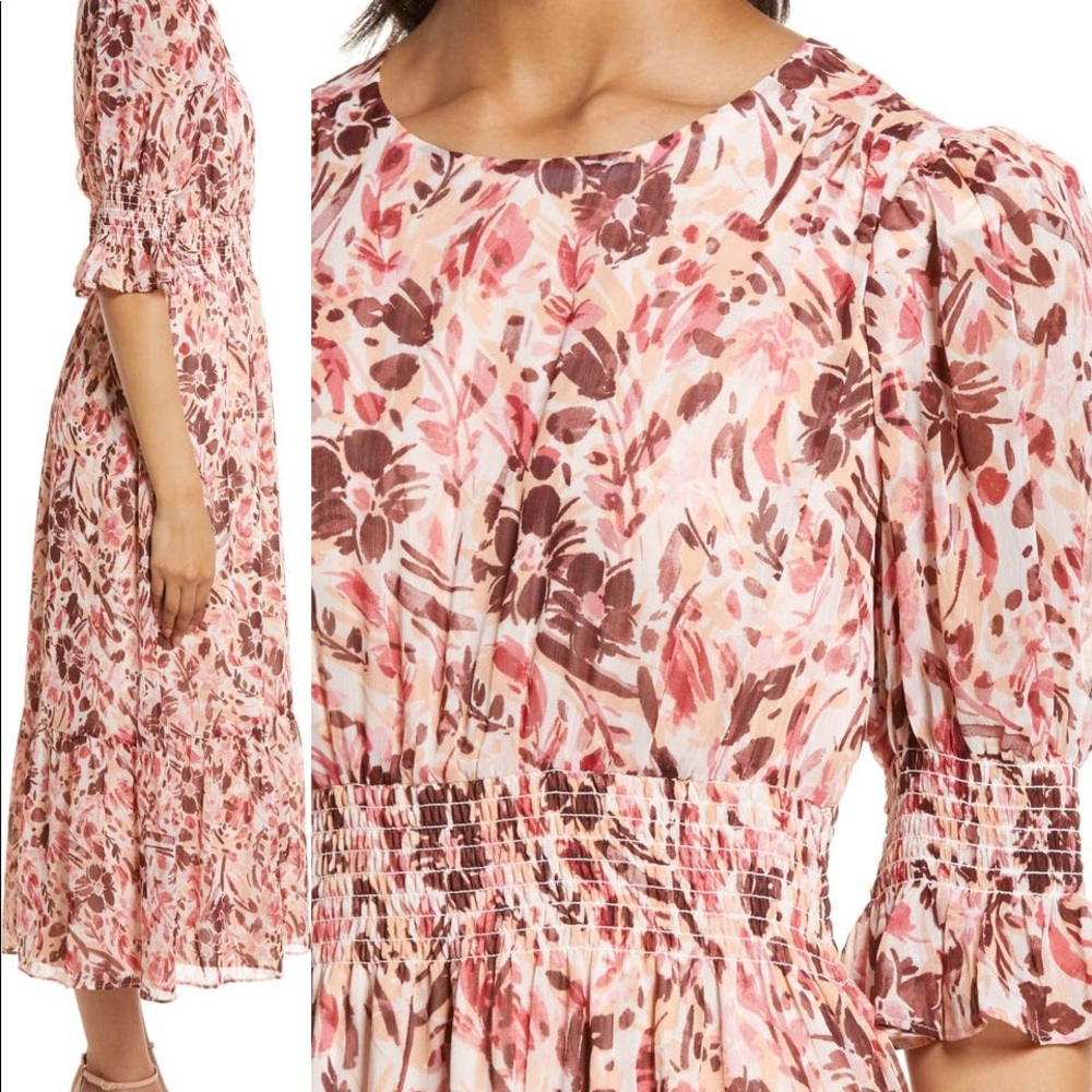 Maggie London Floral smocked dress